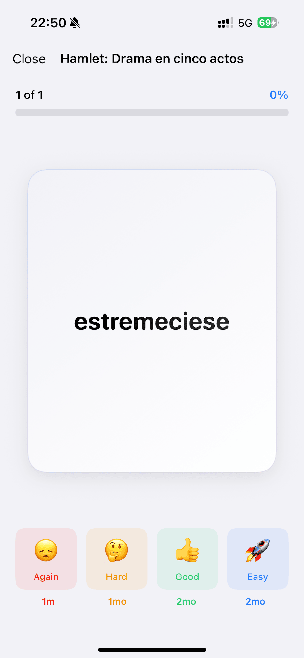 Spaced repetition flashcard review